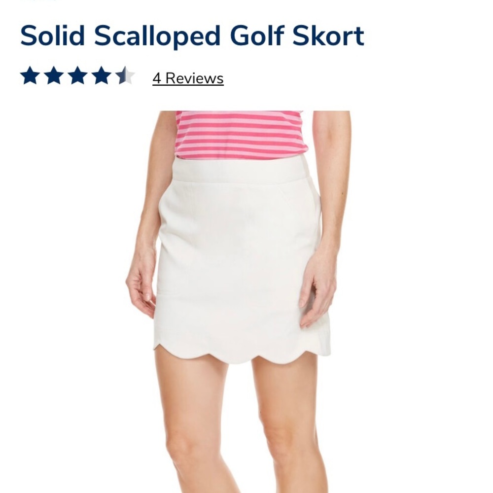 Vineyard Vines white 17” scallop skort, size 6